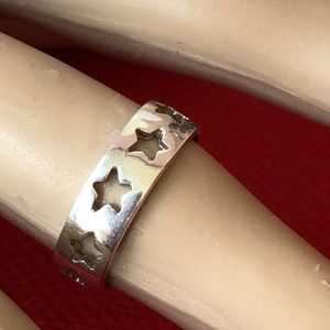 Sterling silver cut out star ring s 6.5